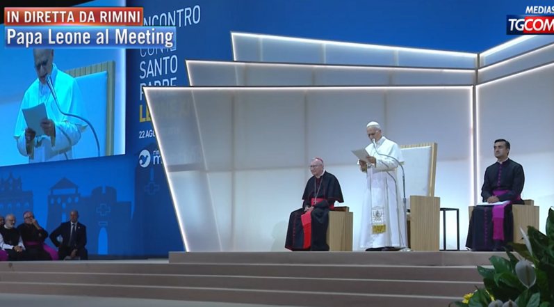 Papa Leone XIV al Meeting di Rimini: «Smascherare i rapporti di potere che generano guerre e povertà»